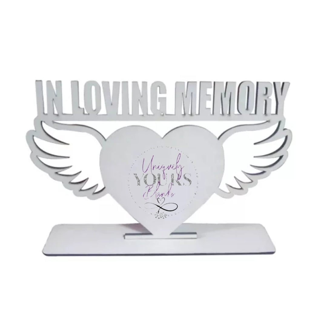 Angel Wing Memory photo plaque with stand